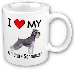Amazon Com I Love My Miniature Schnauzer Coffee Mug Kitchen Dining