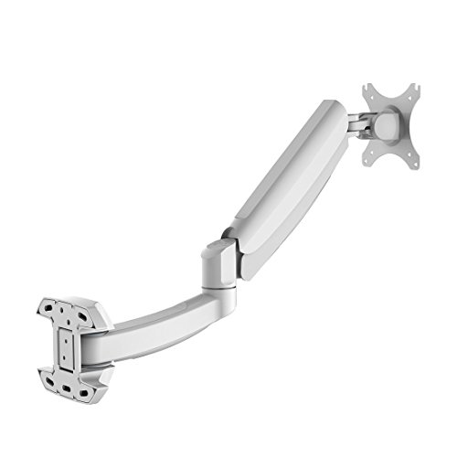 Loctek DW5W Adjustable Swivel Single Arm Monitor Wall Mount Gas Spring Monitor Arm Quick Release for 10-24 inch LCD Computer Screen