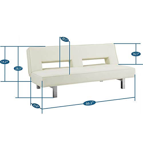 Naomi Home Astrid Futon Sofa Bed Faux Leather Futon Couch Modern