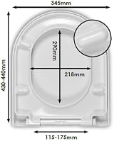 Wirquin 20721512 Disco D Shape Toilet Seat Top Fix Soft Close Quick Release view 6