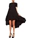 Jollychic Women's O Neck Short Sleeve Solid Color Cocktail Asymmetric Long Dress