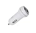 Apple iPhone Car Charger by wiAmp for iPhone 6, iPhone 6 Plus, 6Plus, 6S, 6S Plus, 5, 5S, 5C, SE - 2.1 Amp - Dual USB Compact - White Cable & Charger (Gray)