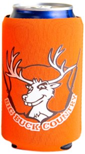 Hat Trick Openers Can Cooly Combo with Attached Big Buck Country Logo, Orange Neoprene