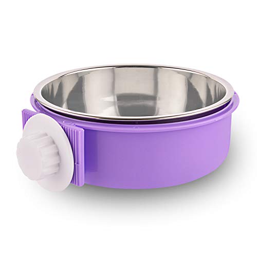 Crate Dog Bowl Removable Stainless Steel Water Food Feeder Bowls Cage