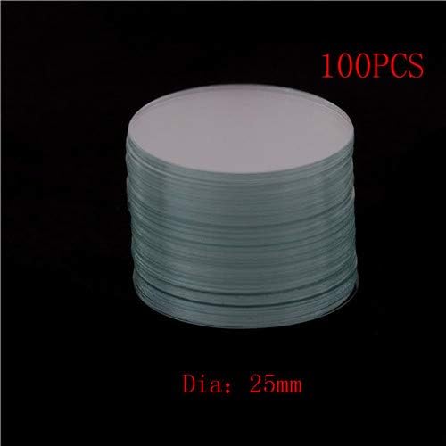 Terrarum 100 PCS/lot Diameter 16/18/20/25mm Circular Cover Slides Glass Plate Coverslips WHB Round Coverslip Wholesale,25mm