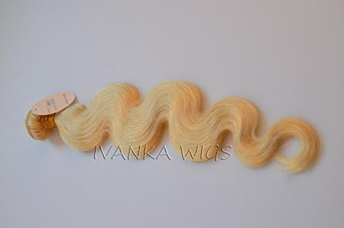 IVANKA WIGS Brazilian Virgin Hair Body Wave 22 Inch Human Hair Weave Weft Extension to Create Full Head Set Use 613 Color for Women with No Clip 