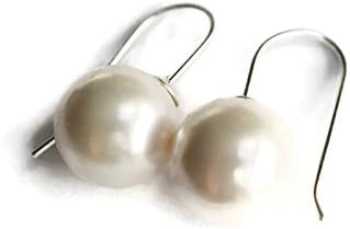 Imitation pearl sterling silver hook earrings