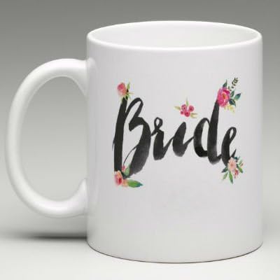 Heartfelt Hospitality Wedding Bride Mug Bride Beautiful Floral Bridal Shower or Bachelorette Party Gift