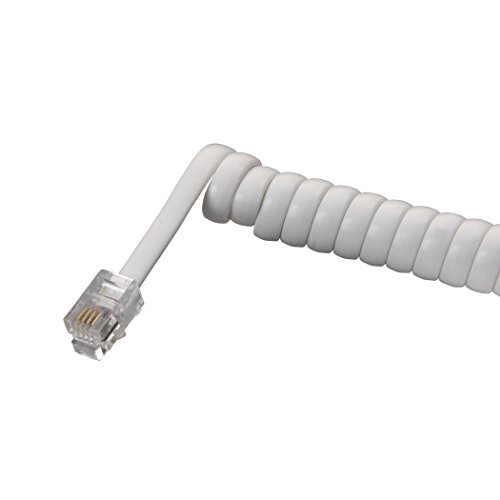 AmerTac - Zenith TH1025W TH1025W 25 FT Handset Coil Cord, White Landline Telephone Accessory
