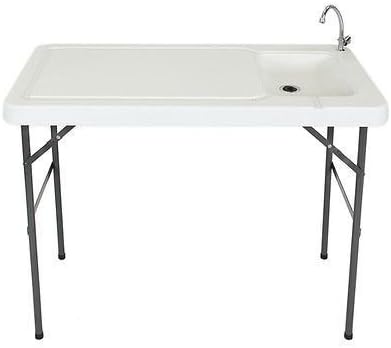 Folding Portable Fish Fillet & Hunting & Cutting Table with Sink Faucet New
