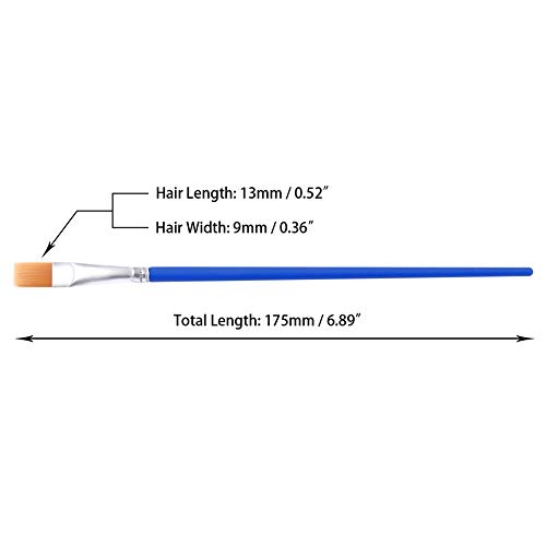 60 Pcs 9mm Wide Flat Paint Brushes Set with Nylon Hair,Small Brush Bulk for Detail Painting,Short Pl - //coolthings.us