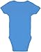 Boys Girls Baby Bodysuit Made with Organic Cotton - Short Sleeve Kimono Style with Side Snaps Bodysuit and Gloved Sleeve - Baby Blue 6M