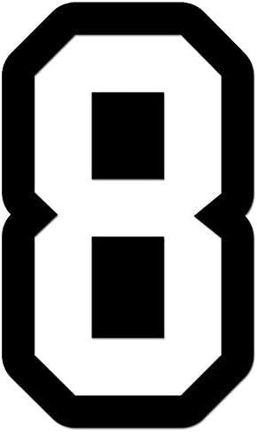 Racing Number 8 Nascar Indy Go Kart Style8 Vinyl Decal Sticker For Vehicle Car Truck Window Bumper Wall Decor - [2 inch/5 cm Tall] - Gloss BLACK Color