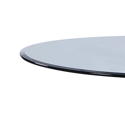 MILAN RD242410BECT 24" Round Tempered Glass Top, 3/8" Thick with 1" Bevel Edge - Thumbnail 4