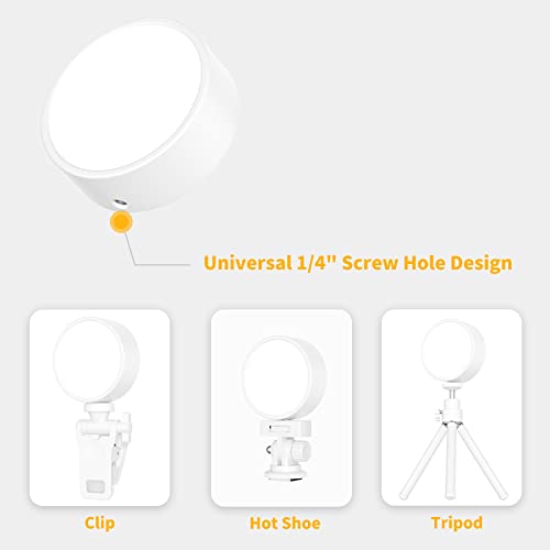 Selfie Light 6500K Rechargeable Phone Ring Light with 3 Light Modes, Portable Clip on Selfie Light for iPhone, Phone, Laptop, Camera, Selfie, Video Calls, Video Conference, TikTok, Vlog