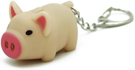Viawow Pig Handbag Bag Purse Charm with Mini LED Flashlight Lamp Keychain Car Key Ring Chain (Nude Color, K260)