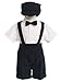 Black Special Occasion Suspenders and Short Set with Hat