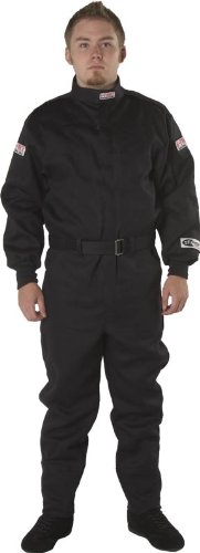 G-Force 4125MEDBK GF 125 Black Medium Single Layer Racing Suit