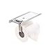 Toilet Paper Holders Wall Mount Toilet Paper Holder ,Stainless Steel Bathroom Tissue Holder with Mobile Phone Storage Shelf, for Kitchen and Bathroom 304 Stainless Steel Silver