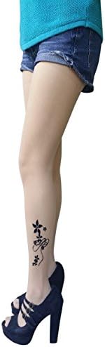 AM LandenSuper Sexy Elegant Mock Tights Tatoo Pantyhose Many Styles (Nude/Flower Star)