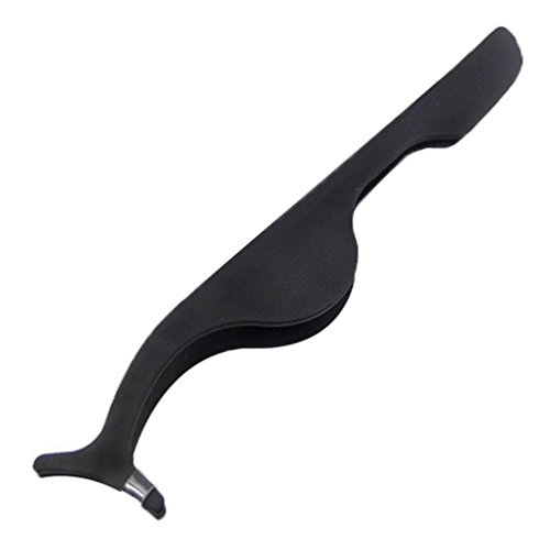 TONSEE False Eyelashes Extension Applicator Remover Clip Tweezers Nipper (Black) - Thumbnail 2