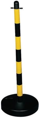 Plastic Posts with Rubber or Plastic Bases (Yellow/Black Plastic Post and Base Set - Pack of 10)