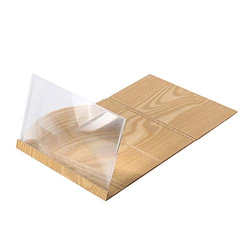 NXKang 3D Phone Screen Magnifier Stereoscopic Amplifying 12 Inch Desktop Wood Bracket for All Smart Phones Gold Optional