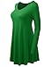 ALL FOR YOU Women's Long Sleeve V-Neck Tunic Kelly Green X-Large