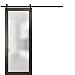 Sliding Barn Lite Glass Door 30 x 80 | Planum 2102 Chocolate Ash | 6.6FT Rail Hangers Stops Hardware Set | Modern Solid Core Interior Door Eco-Veneer