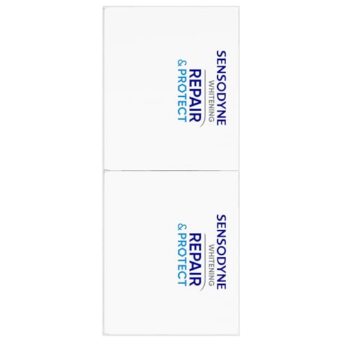 SENSODYNE REPAIR AND PROTECT WHITENING TOOTHPASTE, TOOTHPASTE FOR SENSITIVE TEETH AND CAVITY PREVENTION, 3.4 OZ (PACK OF 2)