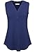 Tanks for Women,Bepei Shirts with Pockets Sleeveless Tanks Loose Fit Blue L