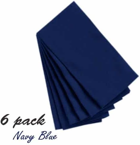 Pack of 6 Dinner Napkins, 100% Egyptian Cotton Luxury 400 Thread Count-over Sized 20" x 20" Color Navy Blue Solid (Set contains Half Dozen Napkins )
