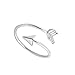 METTU Silver and Rose Gold Open Adjustable Love Arrow Ring for Girls