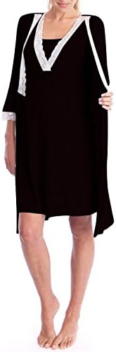 YOUBENGA Women's V Neck Lace Breastfeeding Nursing Maternity Dress Sleepwear