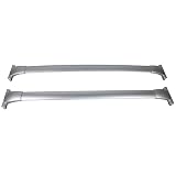 Roof Rack Compatible With 2013-2017 Nissan Pathfinder | Chrome Aluminum Top Cross Bar Rail Pair by IKON MOTORSPORTS | 2014 2015 2016