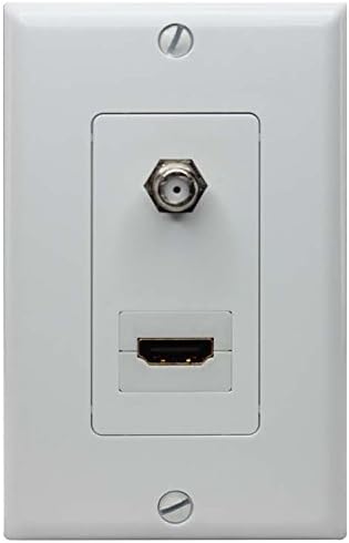 1 Port Decora HDMI Wall Plate with 1 F Connector Female to Female