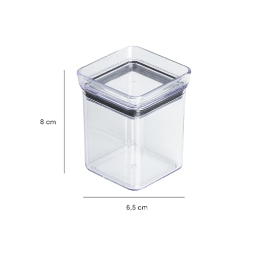 Kit Potes Herméticos Lumini 180ml Paramount Com Tampa Potes Plásticos Transparentes Para Temperos, Especiarias E Condimentos, Organização De Cozinha, Empilháveis Armário E Geladeira, 6 e 24un (6)