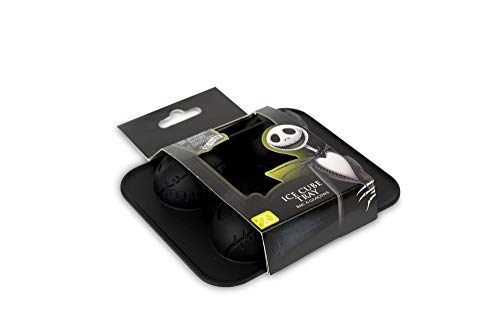 Nightmare Before Christmas Jack Skellington Silicone Ice Cube Tray - 4 Flexible Molds - Unique Kitchen Novelty Item Makes Creepy 3D Ice, Candy Or Soap of Jack's Face - A 25th Anniversary Collectible