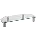 VonHaus Glass Corner Monitor Stand - Adjustable Height Screen Riser for PC Monitors, Computers, Laptops & TVs - 24 x 10 inches - Clear