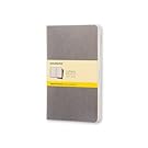 Moleskine Cahier Journal (Set of 3), Large, Squared, Pebble Grey, Soft Cover (5 x 8.25)