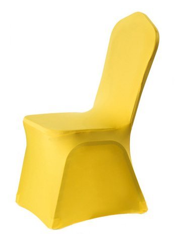 Gfcc Pack Of 12 Yellow Spandex Chair Covers Christmas Stretch Cloths High Fitted For Wedding Party Supplies Birthday Decorations Event Banqurt Baby