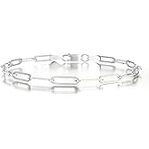 ASDULL 925 Sterling Silver Paperclip Bracelets 3/4/5mm Silver/Gold Plated Bracelets for Women Paperclip Chain Bracelet for Men 6.5-9 Inches