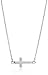 Women's Stainless Steel Flat Side Cross Necklace, 19