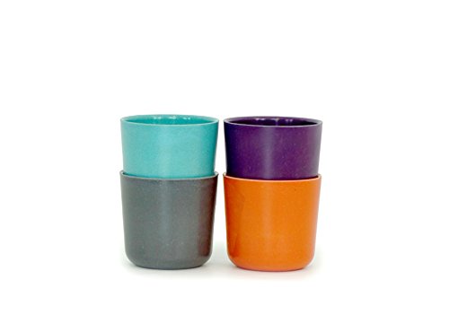 EKOBO Biobu 8 oz Bambino Cup Set in Gift Box, Lagoon/Mandarin/Prune/Smoke