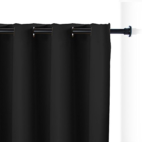 RoomDividersNow Premium Heavyweight Tension Rod Room Divider Kit - XX-Large A, 8ft Tall x 10ft - 12ft 6in Wide (Midnight Black) - Thumbnail 6