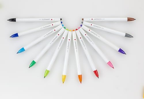 Zebra Pen CLiCKART Retractable Marker Pen, Assorted Ink Colors, 0.6mm Fine Point, Moisture Absorbing to Prevent Drying Out, School Supplies and Teacher Supplies, 12-Pack (69012)
