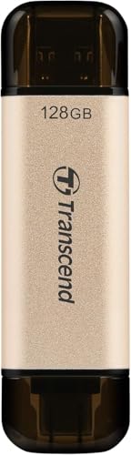 Transcend Jetflash 930C 128GB Dual USB Stick, Gold |USB-A & USB-C |Bis zu 420MB/s|Robustes Metallic-Gehäuse |Ideal für iPhone 15/16/17, iPad, MacBook, PC & Gaming (PS5/Xbox)