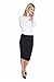 Esteez Womens Modest Lightweight Cotton Lycra Knee Pencil Skirt Black XX-Large