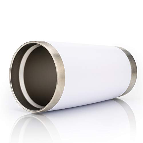Civago 20oz Tumbler Stainless Steel Coffee Tumbler Double Wall Vacuum Insulated Travel Mug with Lid and Straw (White, 1 Pack)