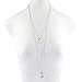 LUX ACCESSORIES Goldtone Multi Layer White Marble Stone Spear Pendant Necklace